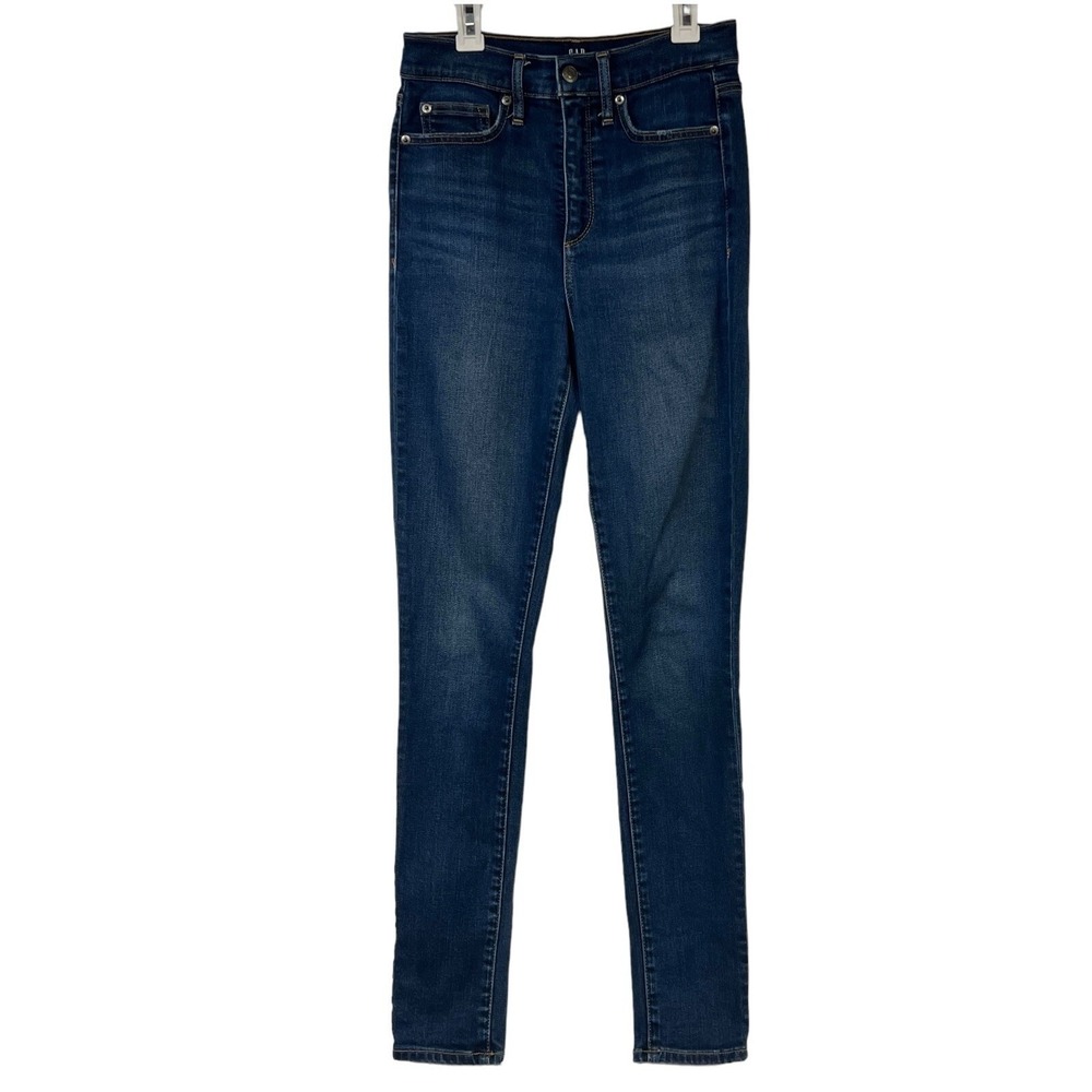 GAP Jeans True Skinny High Rise Dark‎ Wash Denim Women Size 26 Long Modern Fit